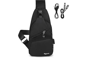 flintronic Sling Bag, Bolsa de Pecho, Puerto Crossbody para Hombres Mujeres Senderismo Ligero Ciclismo Mochila de Viaje para Acampar