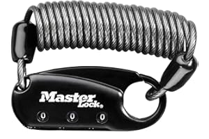 Master Lock 1551 Mousqueton et antivol à spirale Noir