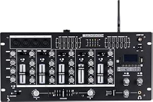 Pronomic DX-165REC MKII DJ-Mixer - Mixeur 5 canaux avec lecteur USB/SD/Bluetooth - Fonction Cue - Fonction enregistrement - 4 entrées micro - Égaliseur graphique