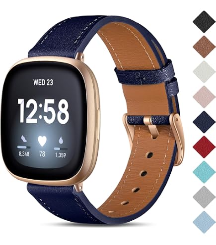 Lederarmband Für Fitbit Versa 3 & Sense – Schneller Wechsel, Verstellbar, 5 Farben, Aus Weichem Rindleder