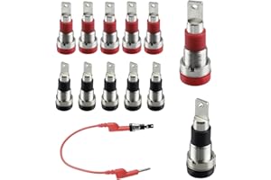 NineSSJLY 12 Stück Bananenbuchse 4mm – Bananenstecker Buchse für 4mm Stecker – Rot & Schwarz (je 6 Stück) – Bananenstecker Anschlussbuchse max. 10A – 29x10mm – Isoliert & Leitfähig