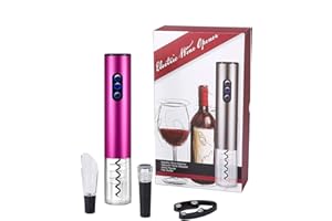 Bi-Komfort Apribottiglie Elettrico, Cavatappi Elettrico, Apribottiglie Regalo Set Contiene Cavatappi Automatico, Taglia-Capsule, Vino Versatore e Tappo Vino di Vuoto