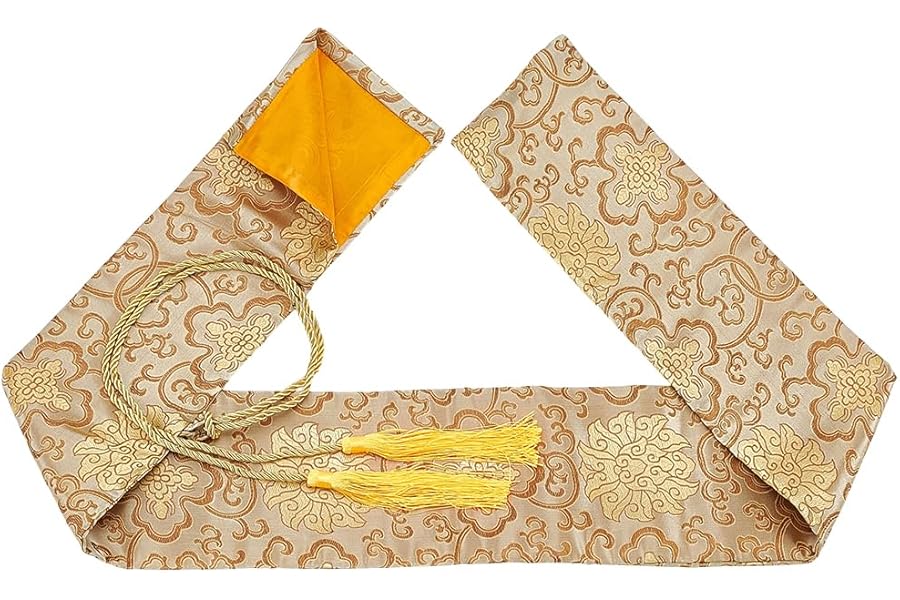 GORGECRAFT 138cm Sword Nice Pattern Bag with Golden Tassel Cover Gold Samurai Swords Carrying Case Ninja Sword Sheath Cover Carry Bag Holder Katana Cases for Cosplay Halloween Party