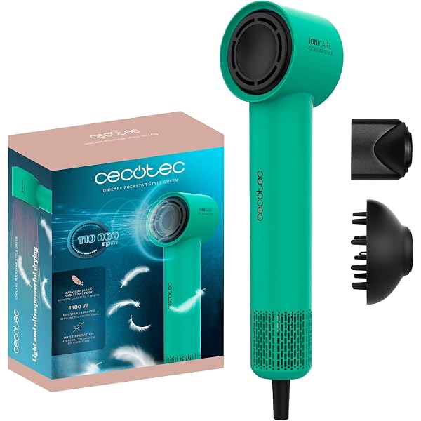 Cecotec Ionic Haartrockner Bamba IoniCare 5500 PowerStyle – 1800W, Ionen-Technologie, Diffusor, 2 Düsen & Kaltluft-Funktion