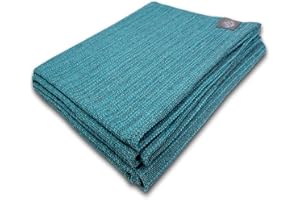 A PORTUGUESE LOVEAFFAIR CRAFT STORY Craft Story Decke Yara - Tagesdecke aus 100% Baumwolle - Sofadecke, Wohndecke & Baumwolldecke - Türkis Uni, ca. 170 x 220 cm