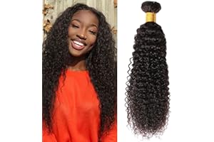 Huarisi Brazilian Curly Human Hair Weaves 8a Unprocessed Brazilian Virgin Curly Hair 1 Bundle Real Hair Bundle Extensions 20 Inch Natural Colour Sew in Weaving for Black Women