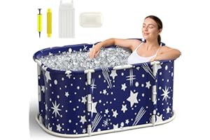 ZYNCOVE Portable Foldable Bathtub for Adults, Extra-Large Portable Bathtub for Adults with Backrest Freestanding Family Spa for Adult Bathrooms and Hot Ice Baths