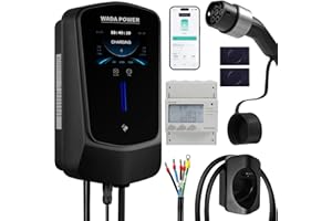 WADA POWER Caricabatteria per Auto Elettrica 11KW Trifase: Stazione di Ricarica per Veicoli Elettrici Tipo 2, Colonnina Ricarica EV Controllo App/RFID, EV Charger con DLB, 5M Cavo, IEC 62196-2