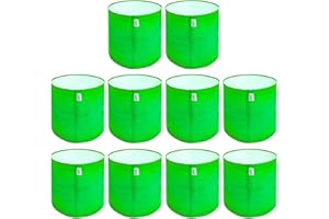 Anandi Green's Premium Hdpe Uv Protected 260 GSM Round Shaped Green Colour Plants Grow Bags Suitable for Terrace and Vegetabl