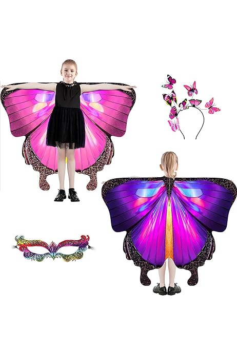 Ali Da Farfalla Per Bambine - Costume Carnevale Con Mantello Magico - Foto 7