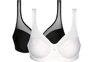 Dim Femme - Soutien-Gorge Generous Classic x2 | Maintien Parfait pour Poitrines Généreuses | Microfibre Épaisse et Stretch | Dos en U et Bretelles Larges | Look Moderne et Confort Absolu