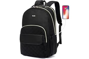 BREOLD Sac à Dos pour Ordinateur Portable Femme 15,6 Pouces, Sac à Dos Scolaire Filles Adolescents pour Étude Universitaire Travail Bureau École, Sac à Dos Décontracté avec Motif Élégant pour Étudiants