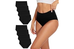 Bobelle Unterhosen Damen 8er Pack Baumwolle,Unterwäsche Frauen Hohe Taille Slips Atmungsaktiv Panties(M-XXL)