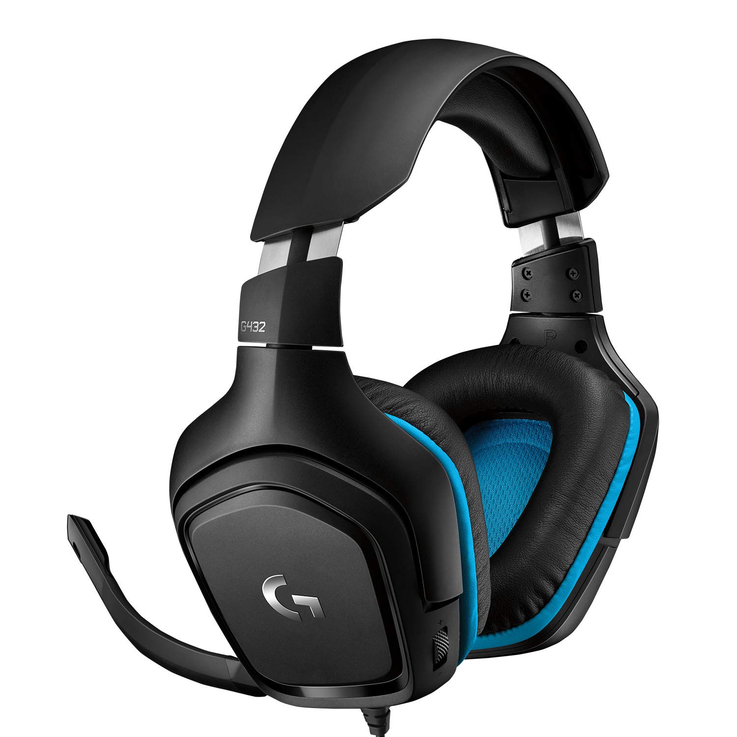 Logitech G 432 Gaming hoofdtelefoon, bekabeld, 7,1 surround sound, DTS-koptelefoon: X 2.0, 50 mm, USB/audio 3,5 mm jackplug, microfoon met flip-up-demper, gering gewicht, PC/Xbox One/PS4/Nintendo | Geluid 7.1, DTS-hoofdtelefoon: X 2.0, transducers 50 mm, USB/jack 3,5 mm, micro demper, PC/Xbox One/PS4/Switch - zwart