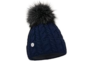 ELIMELI® Damen Winter Mütze warme Strickmütze Wintermütze mit Bommel Slouch Strick Beanie Damen für Winter Bommelmütze Hergestellt in EU Farbenauswahl 15568