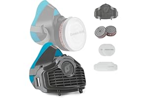 HOLULO 2 in1 Atemschutzmaske mit Filter, Staubschutzmaske, Staubmasken Atemschutz Feinstaub, Wiederverwendbar Atemschutzmaske für Lackierer, Arbeiten, Schleifen