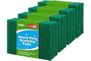 AIDEA Lot de 24 tampons à récurer Robustes réutilisables pour la Maison et la Cuisine, tampons à récurer Polyvalents pour Le Nettoyage, 14 x 8,9 cm