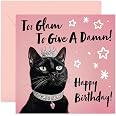 Funny Ladies Birthday Card - Ideal for Cat Lovers - 'Too Glam' Black ...