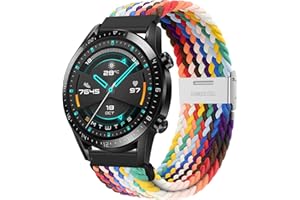 HATOLOVE Kompatibel mit Huawei Watch GT2 Armband 46mm, Huawei Watch GT 4 46mm, GT 3, GT3 Pro 46mm, GT2 Pro, GT 2e, GT Runner, Huawei Watch GT Sport Active Classic 46 mm, 22mm Elastic Adjustable Nylon Armband