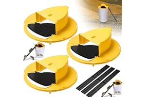LeKuni 3 Piezas Trampa Ratones Vivos, Trampas para Ratones Hechas De Plástico para Atrapar Varios Ratones Al Mismo Tiempo, Uso En Interiores Y Exteriores, Aptas para Bidones De 5 Galones