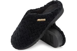 LongBay Damen Hausschuhe mit Memory Foam und Plüsch rutschfeste Pantoffeln