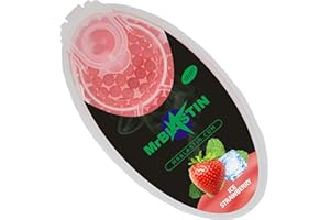MrBlastin - 100 Fragola Palline per filtro sigaretta, disponibili in 16 gusti, perline schiacciabili, capsule aromatizzate, perline da inserire nel filtro della sigaretta (Fragola)