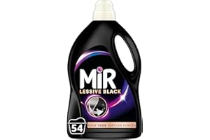 Mir - Lessive Liquide - Lessive Black - Main & Machine - Raviveur - Formule Unique 3en1 - Couleurs - Fibres - Fraîcheur - Nettoie avec Soin - Anti-Bouloche - Pour tous les Textiles Foncés - 54 Lavages