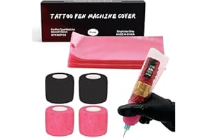 ‎LEAYOKA Grip Tape und Stift Taschen Zubehör Set - LEAYOKA 200 Stück Tattoo Stift Taschen Einweg Pen Cover und 4 Rollen Tattoo Griff Bandage Tattoo Maschinenabdeckungen mit