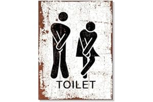 GOOMIX Plaque humoristique en métal pour toilettes - Convient aux plaques métalliques de signalisation des toilettes pour hommes et femmes - 20,3 x 30,5 cm
