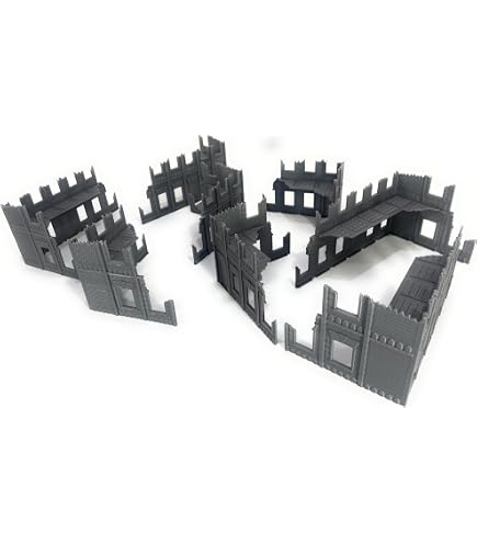 PWORK WARGAMES Medieval Lost Burg 06 - set di elementi scenici di ambientazione medievale cittadina per miniature in scala 28mm/35mm - tabletop miniatures wargame 3D scenery terrain - MDF 3mm