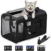 Conlun Cat Carrier, Cat Carriers with Mesh Four Sides, Airline Approved Dog Carrier for Small Medium Cats Puppies Kittens up