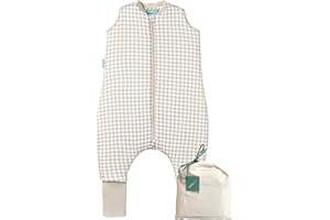 MOLIS & CO molis&co - Gigoteuse pour bébé avec Pieds et Chaussette - Gigoteuse Tog 2.5 - Turbulette Hiver pour Bébé, Fille Garçon - 100% Coton (certifiée Oeko-TEX) - Vichy Beige (4 Ans)