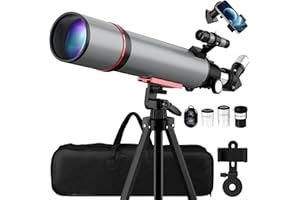 Aurosports Astronomisches Teleskop für Erwachsene – 90 mm Öffnung 600 mm Refraktor Teleskop ideal für Einsteiger tragbar, perfekt für unterwegs Reisen und Sternenbeobachtung