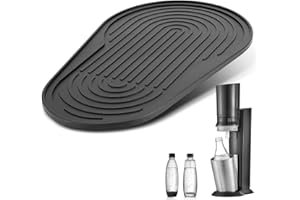 Lociban Silikonmatte für SodaStream Crystal 3.0, Abtropfmatte Silikon, Unterlage stabil, Schutzpad rutschfest, Abtropfschale Zubehör Tropfmatte, Zubehör für Sodastream