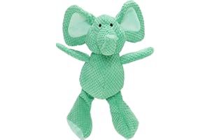 Moonmoon GoDog - Peluche a forma di elefante a scricchiolio per cani, tecnologia di protezione da masticare, verde, grande