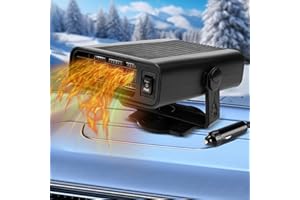 Ruichi Portable 12 Volt Car Heaters for Vehicle, 2 in 1 Fast Heating Car Heater, Portable Car Window Defroster that Plugs into Cigarette Lighter, Car Windshield Defogger Quickly