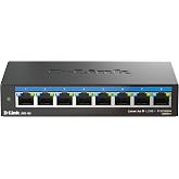 D-Link DMS-108, Multigigabit Switch, Unmanaged, Desktop, 8 Ports 2.5 Gigabit (2,500 Mbps), Ideal for Linking to NAS or Server