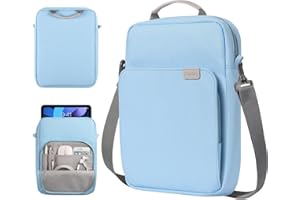 TiMOVO 9-11" Funda para Tableta con Correa de Hombro para iPad 11 Pulgadas A16 2025, iPad 10ª Gen.10.9", iPad 10.2", iPad Air 11/Air 5ª/4ª Gen. 10.9", Galaxy Tab A9+/A9 Plus 11", Azul Claro