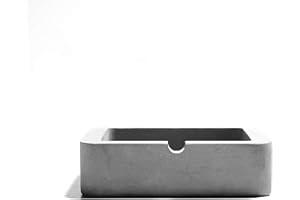 anaan Cenicero Hormigon Concreto para Cigarrillos o Puros Mesa Decoración Interior y Exterior Moderno Geométrico Diseño (Cuadrado 9x9x3cm)