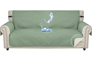 Ystyle Trapuntato Natalizio Copridivano 3 Posti Con Braccioli - Estivo Impermeabile Copri Divano Antigraffio Gatto Cani, Universale Fodere Copridivani Salvadivano Antimacchia, Verde Chiaro