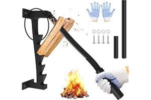 SKEUFY Holzspalter Manuell Anzündholz Spalter zur Wandmontage Handholzspalter Wand Holzspalter, Spalter Holz, Wood Splitter mit 2 Abziehbar Griff und Antirutsch Handschuhe für Indoor & Outdoor
