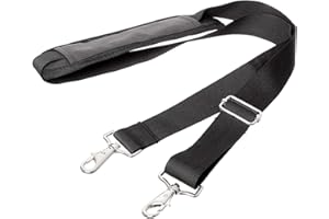 JAKAGO Uniwersalny zamienny wyściełany regulowany pasek na ramię o długości 155 cm z metalowymi obrotowymi haczykami i antypoślizgową podkładką na laptopa, teczkę, torbę kurierską, torbę na aparat,