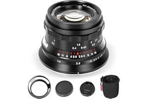 PERGEAR 35mm F1.4 Vollformat-Objektiv mit manuellem Fokus, kompatibel mit Sony E-Mount-Kameras A7RII A7RIII A7RIV A7S A7SII A7SIII A9 A7C A6400 A6000 A6600 A6100 A6500 A6300 (Black)