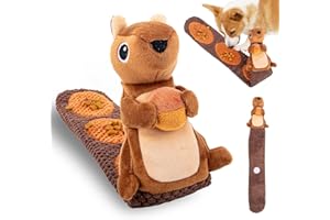 SUNSHINE SMILE Eichhörnchen Hundespielzeug,Intelligenzspielzeug für Hunde,Quietschend Welpenspielzeug,Interaktives Hundespielzeug,Schnüffelspielzeug Hund,Puzzle Toys for Dogs,Herbst Hund Plüsch Kauspielzeug