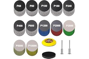 184 PCS 3 Inch Sanding Disc, GOH DODD Wet Dry Sandpaper Headlight Restoration Kit with Backer and Soft Foam Buffering Pad, 60 to 10000 Grits Sand Paper for Wood Metal Mirror Jewelry Car
