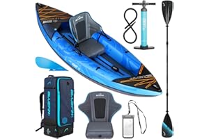 BLUEFIN SUP Kayak Hinchable Scout de Bluefin, Kayak Hinchable de 1 Plaza, Canoa Hinchable Alternativa