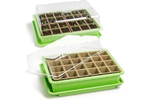 com-four® 2X Serre d’intérieur pour semis - kit de Culture pour 48 Plantes - bac de Plantation pour la Maison, 27 x 19 x 11 cm (02 pièces - Serre de pièce)