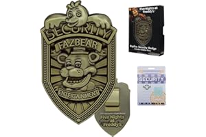 FaNaTtik Five Nights at Freddy's Replica Security Badge – limitowana edycja antyczny mosiądz kolorowy FNAF kolekcjonerska z klipsem, przepustką i pudełkiem kolekcjonerskim