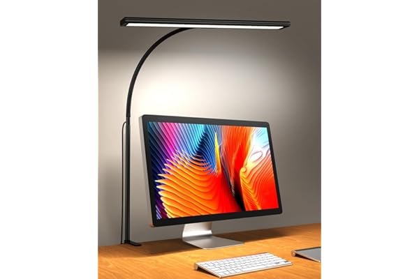 iFalarila 160 LED Lámpara de Escritorio con Pinza, Lámparas de Mesa más Brillantes 360° Lámpara de Lectura Flexible con Cargador USB para Trabajo Estudio o Lectura-Adaptador Incluido