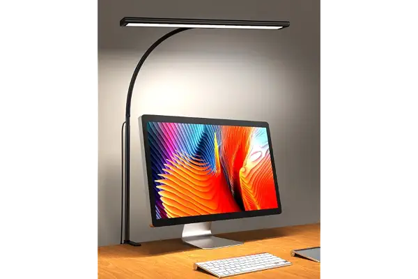 iFalarila - Lámpara de escritorio regulable con 160 ledes, cuello de cisne flexible, varilla metálica, abrazadera en C, clip, oficina en casa, leer, trabajar, dibujar, manicura, coser, rompecabezas